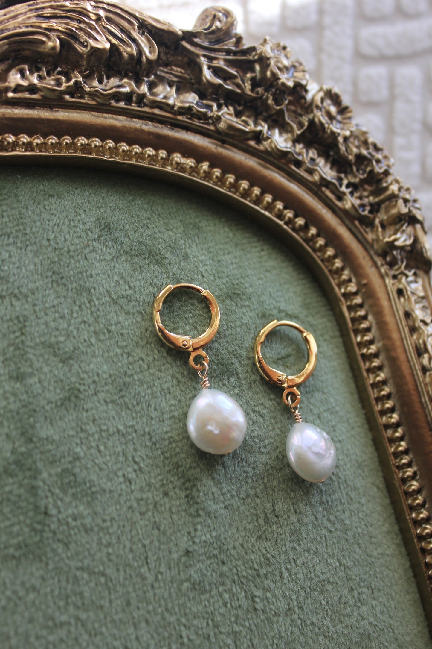 Baroque Single Coin Pearl Huggies
