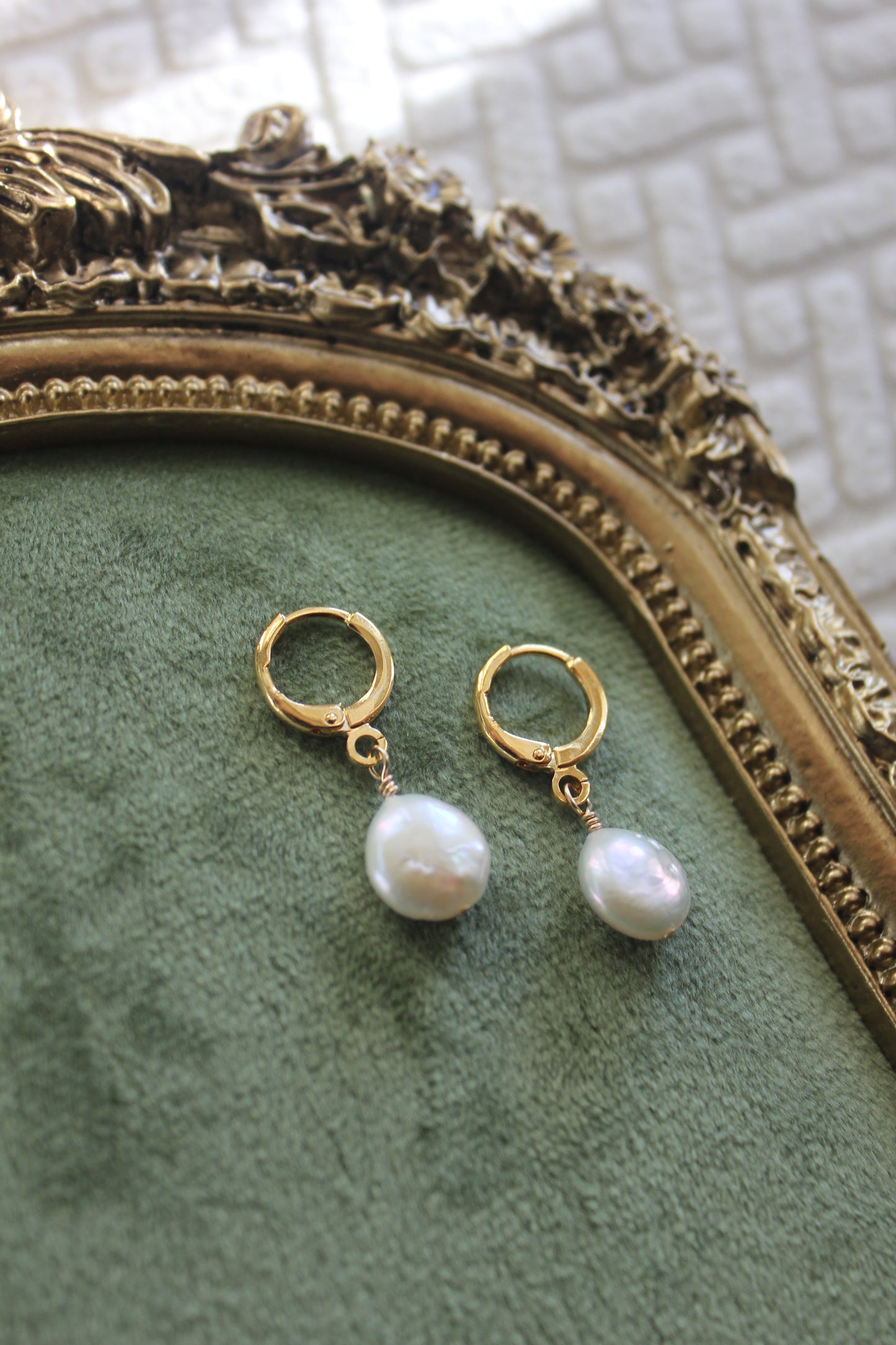 Baroque Single Coin Pearl Huggies