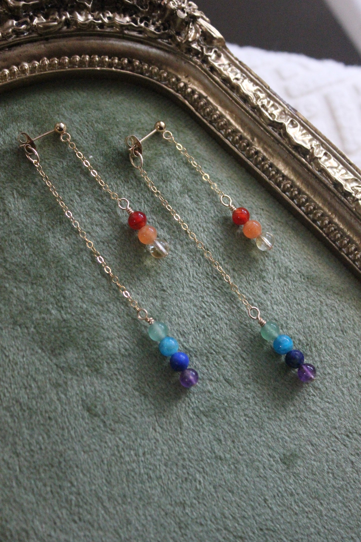 Staggered Rainbow Drop Earrings