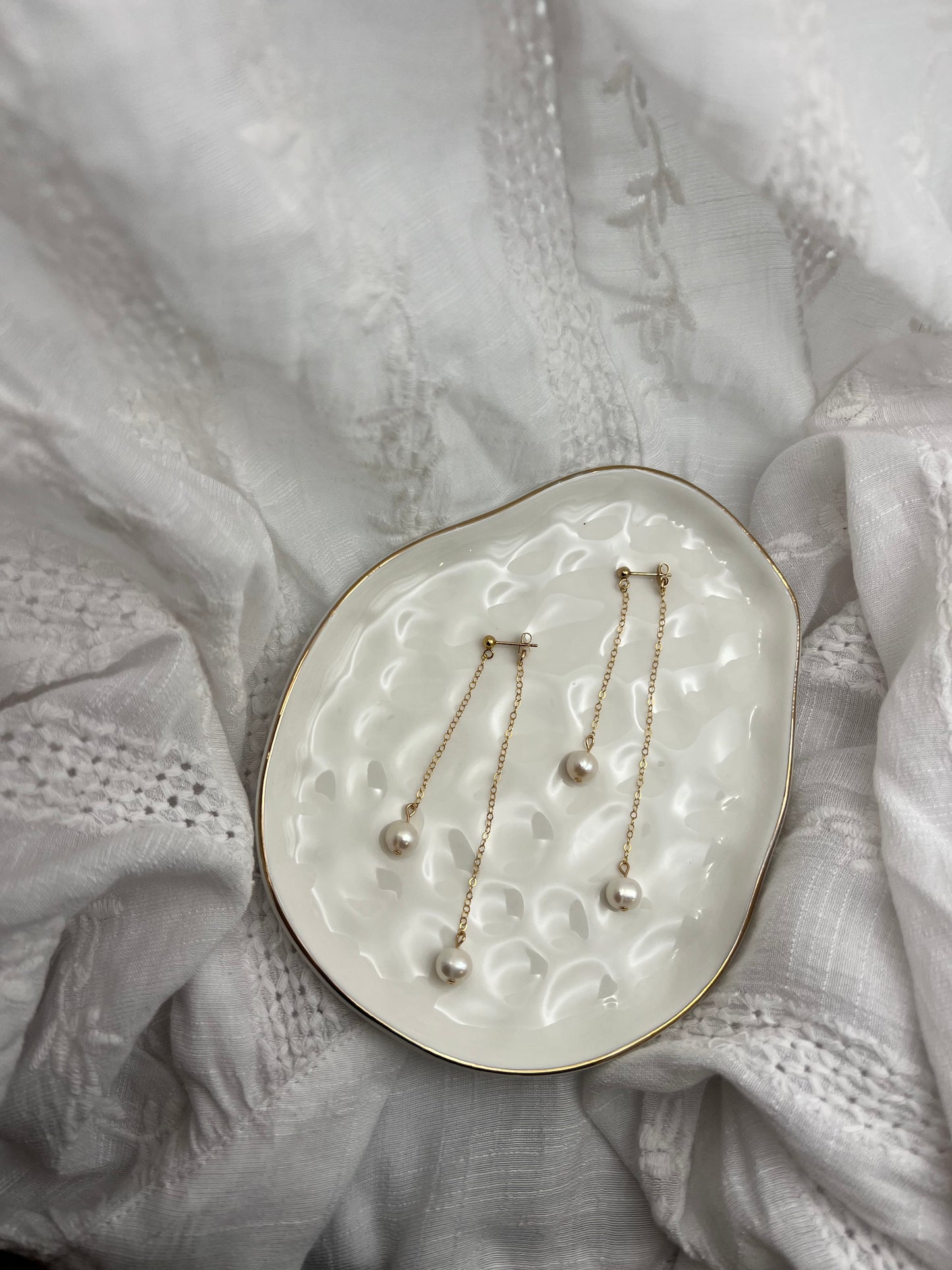 Double Drop Pearl Earrings