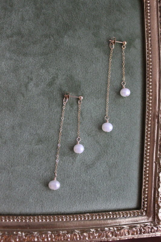 Double Drop Pearl Earrings