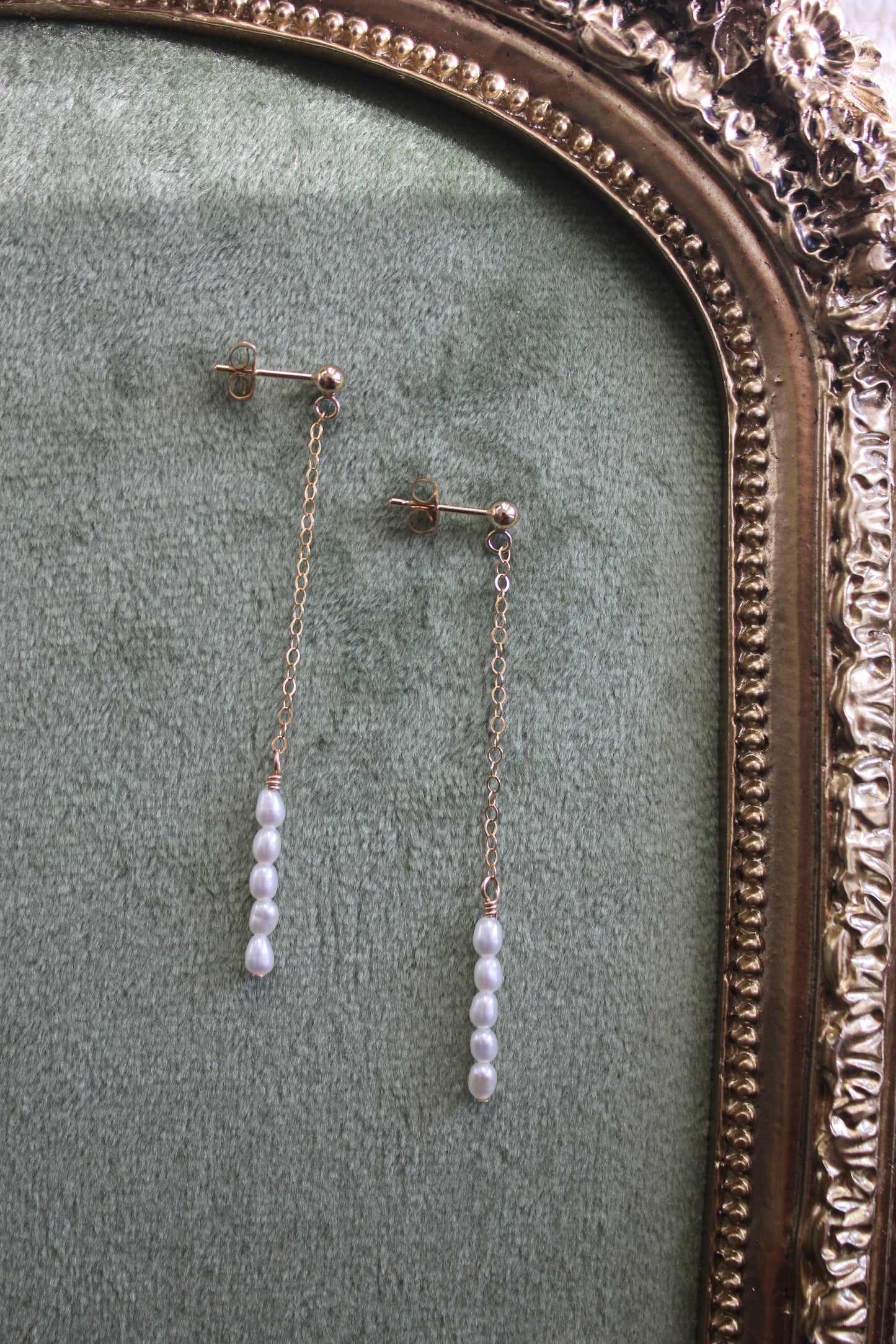Five Pearl Drop Earrings