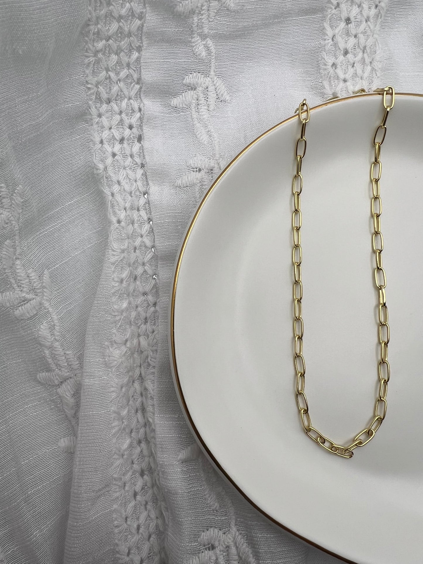 Dainty Paper Clip Chain Necklace