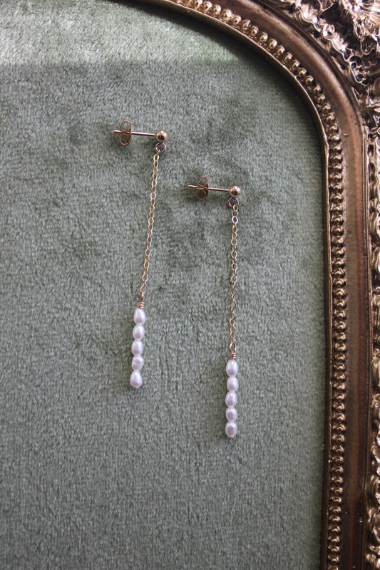 Five Pearl Drop Earrings